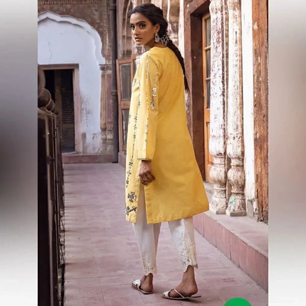 ETHNC PK PAKISTANI DESIGNER EMBROIDERED SHIRT KURTA - Picture 4 of 10